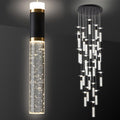 30-Lights Large Chandelier for High Ceiling Long Crystal Modern Foyer Chandelier for Hallway Dimmable Led Pendant Light for Entryway