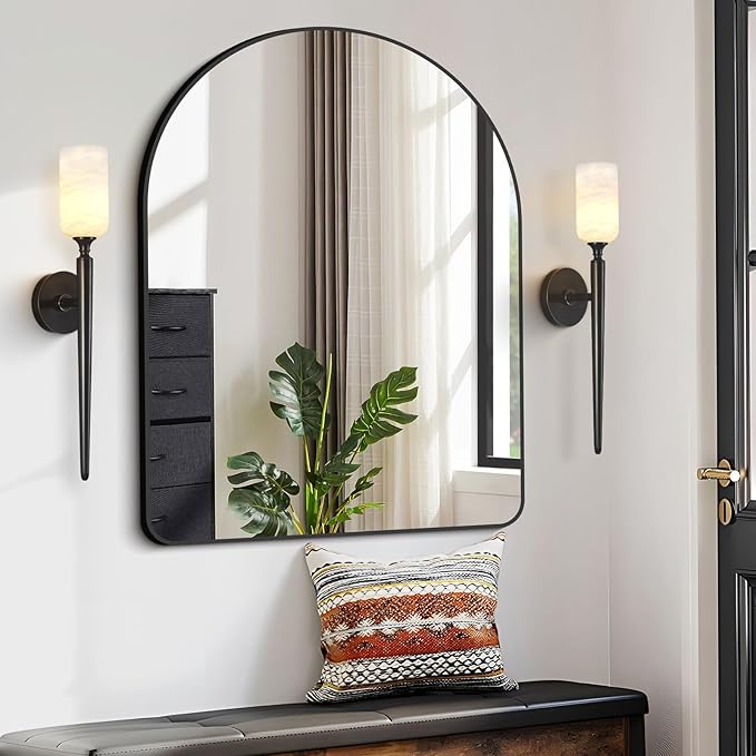Alabaster Wall Sconce, Modern Bronze Bathroom Sconces, Marble Sconces Wall Lighting for Living Room Vanity Foyer Hallway Bedroom Staircase H-22in(Dimmable Bulb INCL)