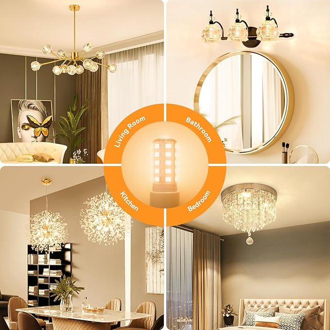 TJOY Dimmable G9 LED Bulb 4W Equivalent 40 Watt, 2700K Soft Warm White, T4 G9 Bi-pin Base Halogen Replacement, G 9 Socket Light Bulb for Chandelier Wall Sconce, 120V No Flicker, 450LM, 6 Pack