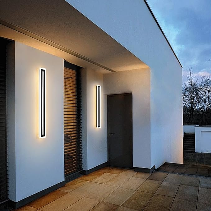 Modern Outdoor Lights 24W Wall Sconce 35.4 Inch Sconces Wall Lighting LED Waterproof Exterior Light Fixture Suitable for Garage Porch Patio Gates