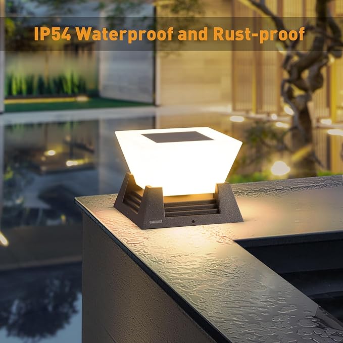 Outdoor Post Light, High Voltage Hardwired LED Pillar Lights, IP54 Waterproof Garden Column Lamp, Large Decorative Post Top Lighting for Driveway, Yard, Porch, Pathway