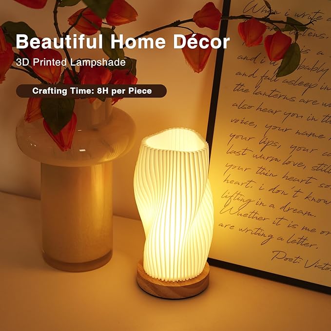 Table Lamp Bedside Lamps for Bedroom, Small Night Stands Desk Lamp, Mood Warm Cozy Lighting, Vintage Boho Cool Mid Century Modern Lamp, Aesthetic Accents Home Room Decor (Warm-A, Medium)