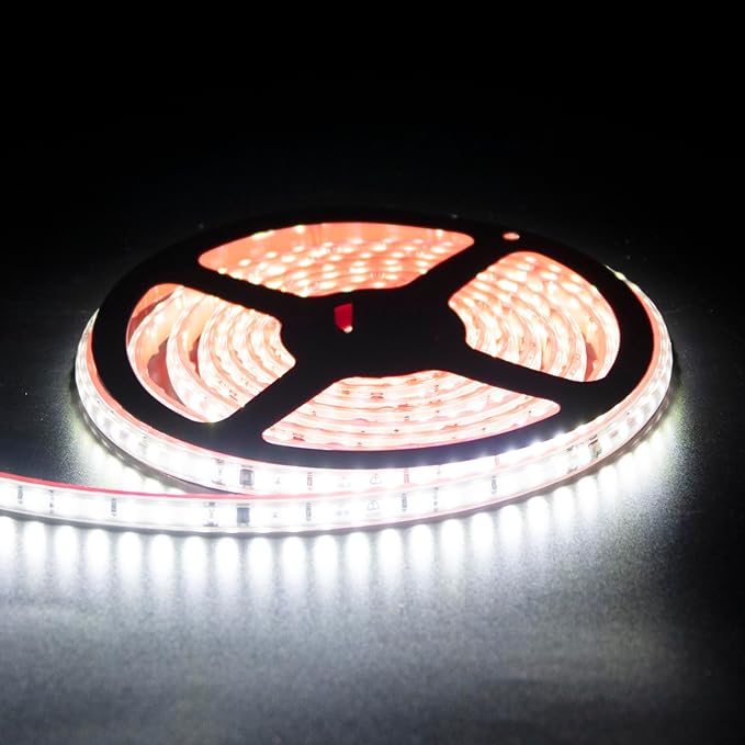 LED Strip Lights 32.8 Foot AC 110V LED Lights Cuttable Rope Light Adhesive Flexible Tape Lighting 10M 6000K Cold White IP67 Waterproof for Kitchen Cabinet Lighting