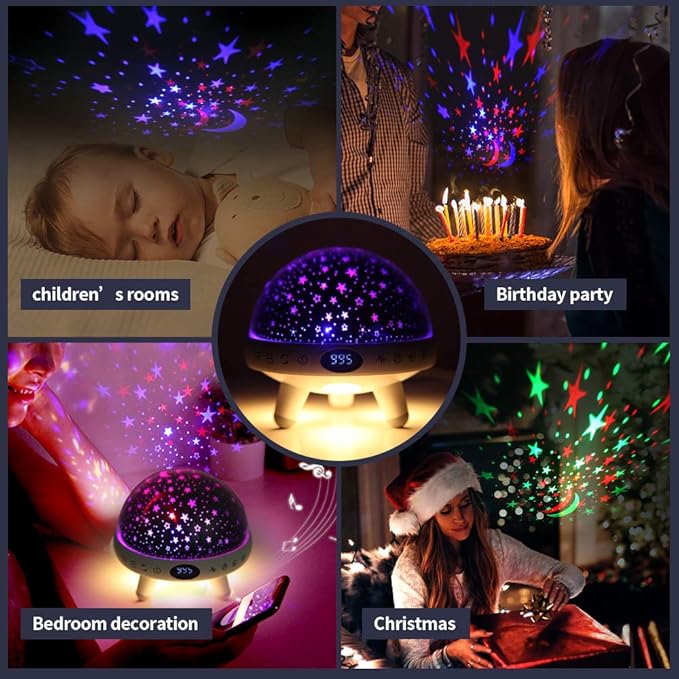 YACHANCE Baby Night Light Star Projector Night Light projector for Kids Room with Sound Machine White Noise Machine for Sleeping Soother Nursery Lamp 9 Natural Sounds 20 Lullabies Remote Control Timer