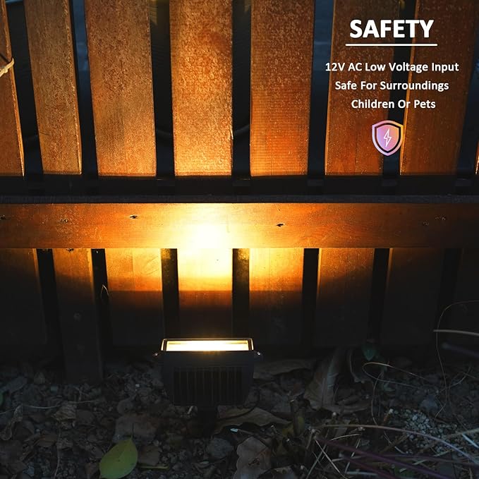 Low Voltage Spotlights 6PK Landscape Lighting Wall Wash Lights 2700K Warm White 18W 600 Lumens Outdoor Lights Aluminum Housing with Connector for Garden Yard Black Finish