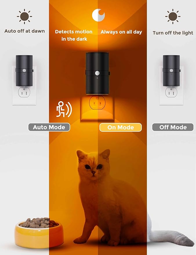 L LOHAS LED Motion Sensor Night Light, Amber Nightlights, [2 Pack] Motion Activated Nightlight, Dimmable Night Light, Yellow Nightlight, 0-100LM, Sleep Light for Bathroom Hallway Bedroom Stairway