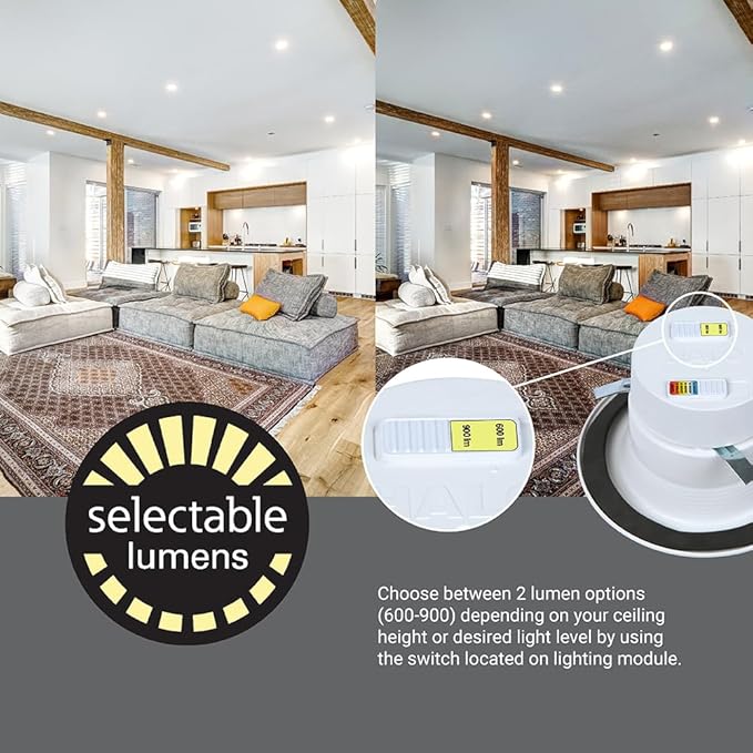 HALO 4 inch LED Recessed Light Retrofit Selectable CCT 2700K-5000K Dimmable Dim to Warm 600/900 Lumens Wet Location Indoor Outdoor Ceiling Downlight RL4LS9FSD2W1EWH