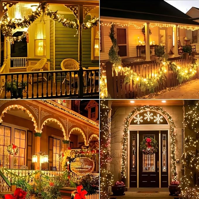 Solar String Lights Outdoor, 100 FT 300 LED Solar Christmas Fairy Lights Outside Waterproof 8 Modes, Xmas Tree Light for Patio Garden Party Backyard Wedding Holiday Decor, Warm White