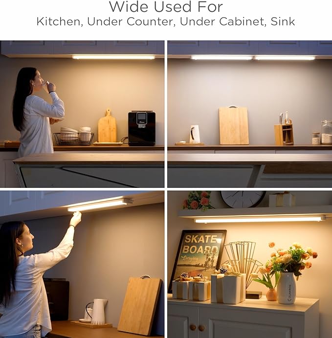 LED Under Cabinet Lighting Plug-in Or Hardwired 32 Inch 21W Super Bright,Dimmable with Dimmer,120V 5CCT 2700/3000/3500/4000/5000K, Linkable Cabinet Light,Under Counter Lights for Kitchen