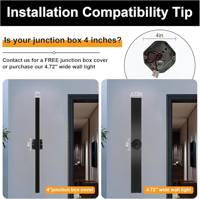 Modern Outdoor Lights Fixture,2pack 92.5inch Exterior Porch Lights Fixture Wall Mount,Dimmable Rectangular Black Linear Long LED Outdoor Entrance Wall Sconce Lighting for Garage,Front Door