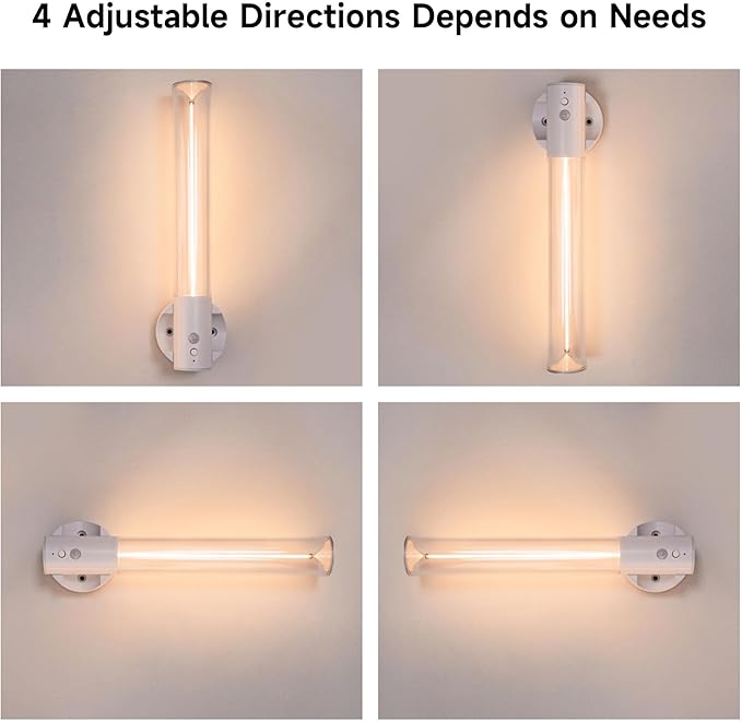 AUGE LIGHT Motion Sensor Light Magnetic Body Sensor Wall Light Wall Sconce Rechargeable USB Torch Lights Cordless Handheld for Bedside Stair Hallway (White)