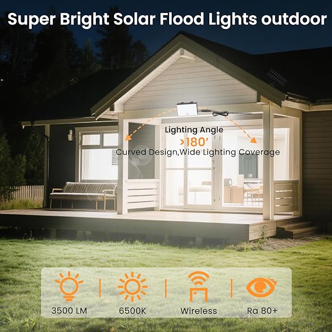 LumiZen Solar Lights Outdoor with Motion Sensor, 3 Modes Split Flood Lights, Waterproof Dusk to Dawn Solar Powered Security Spot Lights for Garden Barn Porch,2 Pack