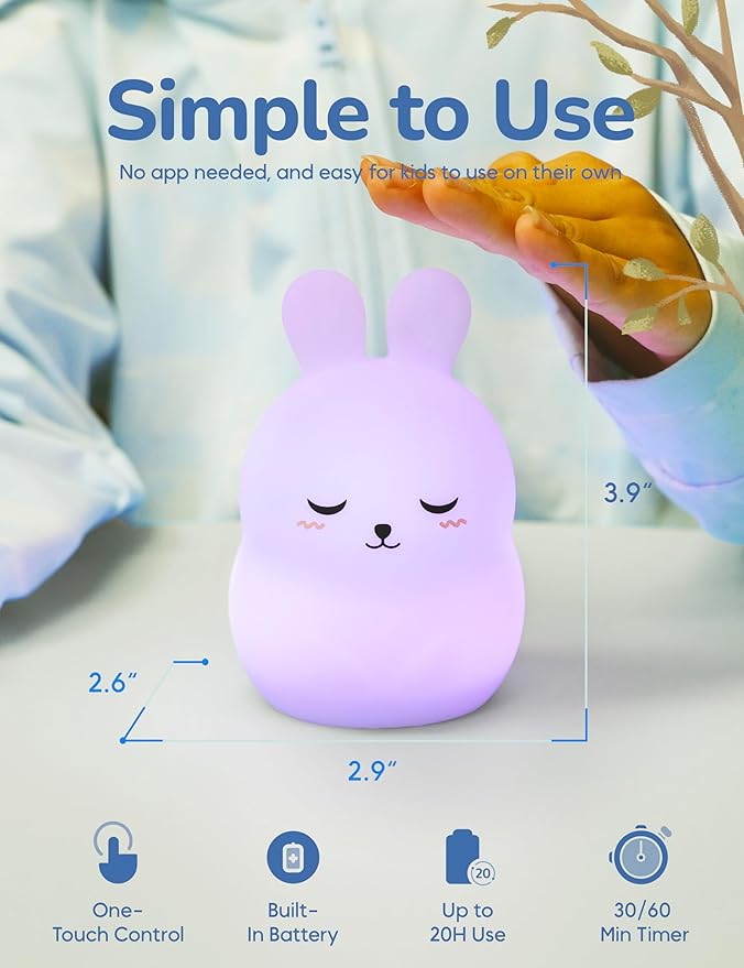 Breathing Pal Mini 'Bonnie' - Mindfulness Breathing Light, Guided Visual Meditation Breathing Light, Anxiety Relief Items for Calm Down Corner/Meditation/Sleep Aid for Adult/Kid