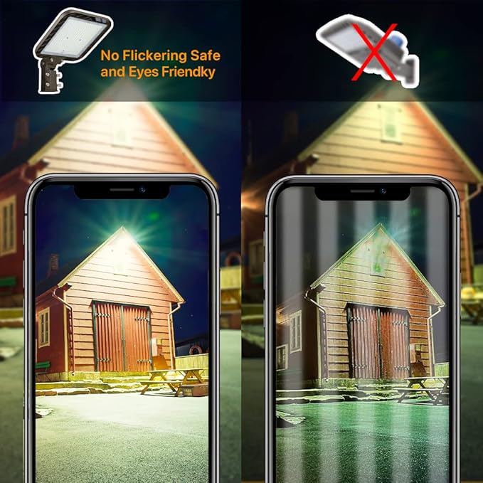 400W LED Parking Lot Light with Slip Fit Mount 60,000LM (150LM/W) Dusk to Dawn Outdoor Photocell IP65 Shoebox Pole Light 5000K 100-277V Commercial Street Area Lighting for Roadways, Stadiums