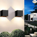 20W 2Pack Led Black Outdoor Wall Sconces Light Fixtures Modern Exterior/Interior Waterproof Porch Wall Mounted Lighting Outside Wall Lamps for Garden Shop Yard Patio Home Entryway Park Staircase