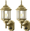 Redluck Motion Sensor Outdoor Lights, 2 Pack 16 inch Dusk to Dawn Outside Porch Lights, Waterproof Anti-Rust Aluminum Outdoor Wall Lights Exterior Lighting Fixtures for House, Garage, Front Door, Gold