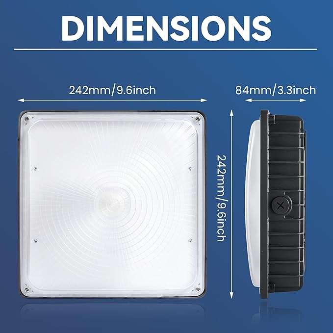 70W LED Canopy Light 4Pack, Selectable Wattage 30/45/60/70W, 3CCT 4000/5000/6500K, LED Canopy Lights Outdoor, Commerical Gas Station Light for Garage Carport, 0-10V Dim 100-277VAC, ETL Listed