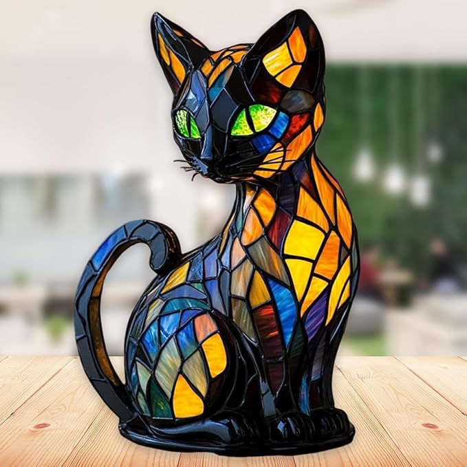 Dachshund Night Light, LED Dog Series Art Light, Cute Pet Themed Stained Resin Table Lamps, Vintage Home Decor, Fun Gift for Dog Lovers (#08, 7.87")