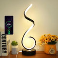 Modern Spiral LED Table Lamp for Bedroom, Bedside Lamps with USB Charging Ports, Dimmable Side Table Lamp Touch Lamps for Nightstand, 3 Colors Modes Desk Lamps for Living Room, Office - Black