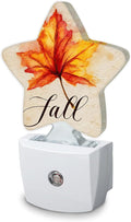 Fall Night Light,Autumn Maple Leaf Plug-in Dusk to Dawn Smart Sensor Nightlight for Bathroom Bedroom Hallway Kitchen Stairs Energy Efficient Decor Desk Lamp