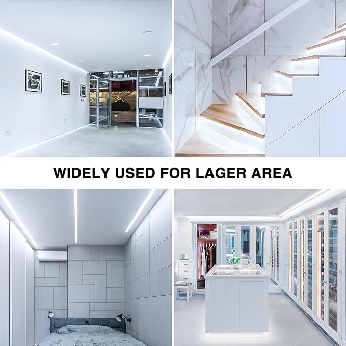 Onforu LED Strip Lights,39.37ft 6000K Dimmable Daylight White Tape Light,12m 720 LEDs 2835 Flexible Ribbon Mirror Light, 12V Adhesive Rope Lights for Kitchen, Under Cabinet, Bedroom