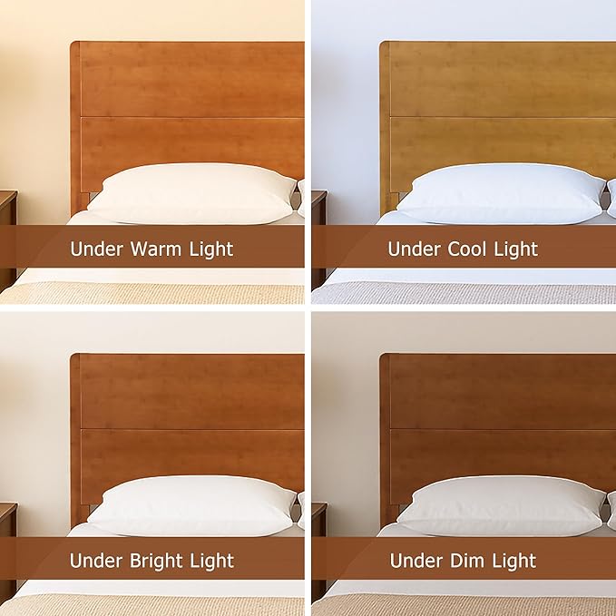 Merax King Size Bamboo Platform Bed, Mid-Century Modern Bed Frame with Tall Headboard, Solid Sustainable Bedframe King-Size, Wood Slat Support, No Box Spring Needed, Easy Assembly, Natural