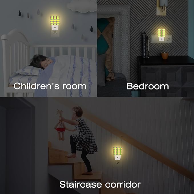 Mardi Gras Carnival Night Light, Colorful Fleur-de-lis Dusk to Dawn Night Light Plug in, 0.5w Energy Saving Sleep Friendly NightLight for Kids Boys Girls Home Decor