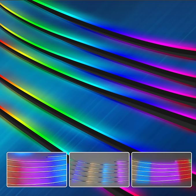 Dreamcolor Interior Car Lights Strips 55-inch, Tesla Model 3 Model Y Interior car Lights, RGB Neon Light Kits with APP Control, Tesla Ambient Lighting Accessories