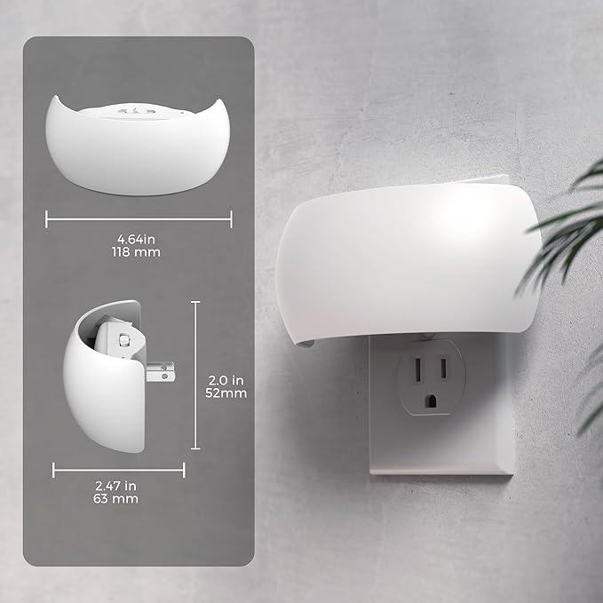 L LOHAS LED Night Light, Backlit Night Lights Plug into Wall 2Pack, Auto Dusk to Dawn Sensor, 0-100LM Dimmable Night Light, LED Plug in Sleep Nightlight for Kids, Bathroom, Bedroom, Hallway, Stairs
