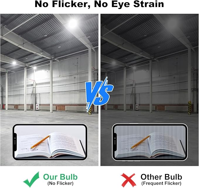 60w Led Light Bulb 500w Equivalent 7500lm 2Pack，5000K Daylight E26 Base，Bright White Bulbs for Warehouse Workshop Garage Stadium Outdoor Indoor High Ceiling