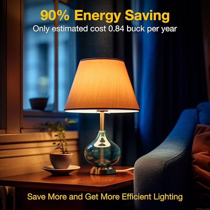 dalattin A19 Vintage LED Edison Bulbs, 60W Equivalent Light Bulbs, 2700K Soft White, Clear Glass Filament Bulb, Efficient 8W, E26 Base, 800 LM, CRI80+, Non-Dimmable for Home, Farmhouse, 6 Pack