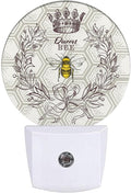 EKOBLA Queen Bee Night Light - Round LED Wall Plug-in Nightlights with Auto Sensor, Dusk to Dawn Lighting for Bedroom, Hallway & Kitchen (Bee Theme)