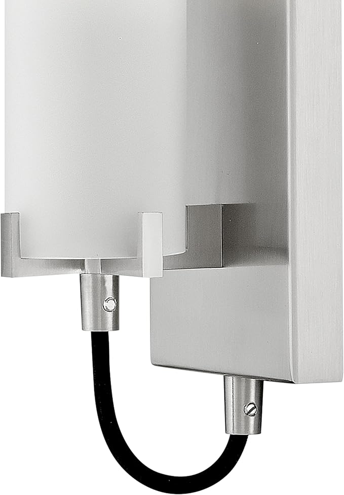 Hinkley Ryden Medium Single Light Sconce - Etched Glass, Ideal with T-Style Bulbs - Brushed Nickel Finish