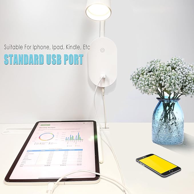 Wall Mounted Reading Light Set of 2, Dimmable Touch Control USB Output LED 360° Swivel Lamp Head 4000k Bed Lights, Easy to Install