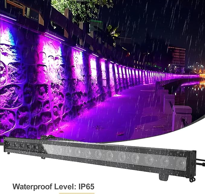 SHEHDS 18x10W Waterproof Wash Wall Light, RGBLAC 6-in-1, IP65 Waterproof, DMX512, Stage DJ Light, Strobe Effect, Aluminum Shell, for Outdoor Party, Disco, Live Show
