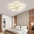JAYMP 25.6" Flower Shaped Ceiling Light Dimmable Modern Ceiling Lamp Remote Control LED Lighting Fixture for Bedroom Dining Room Kitchen (White/5 Petals)