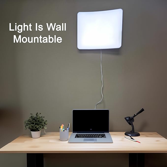 Carex Day-Light Elite Bright Sunlight Therapy Lamp, 10000 LUX Therapy Lamp at 12 Inches, LED Bright White Light with Adjustable Height and Brightness Levels for Mood, White