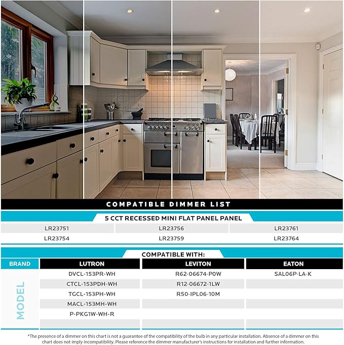 LUXRITE 3 Inch Square Ultra Thin LED Recessed Light with Junction Box, 8W, CCT Color Selectable 2700K | 3000K | 3500K | 4000K | 5000K, Dimmable Wafer Light, 540 Lumens, Energy Star, IC Rated (4 Pack)