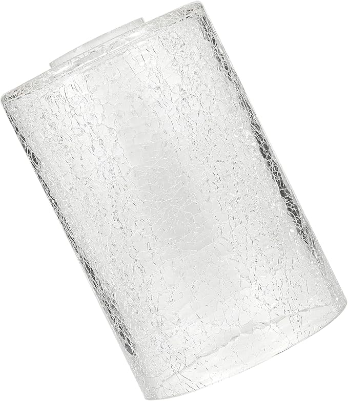 3 Pack Clear Crackle Glass Lamp Shade Replacement, 6-1/16" Tall, 1-5/8 Inch Fitter, Crackle Effect Cylinder Globe Cover for Chandelier Pendant Light Wall Sconce Lighting Fixture