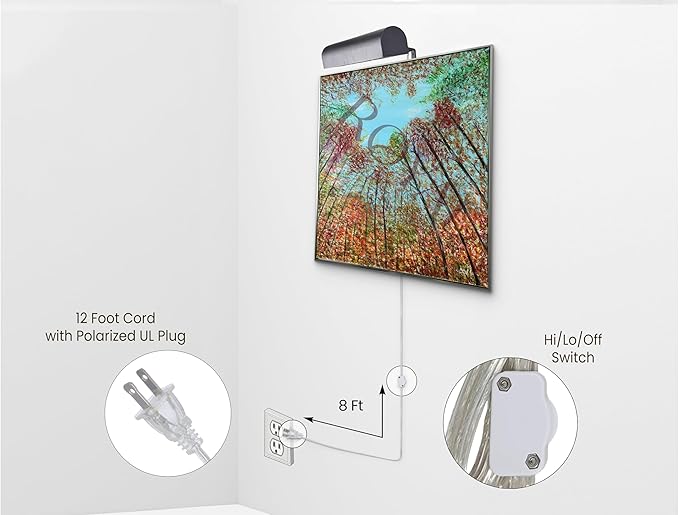 Royal Designs, Inc. Plug-in Picture Light, Gallery Lighting, 12 ft Cord with in-Line Hi/Low/Off Switch, PLP-2010-10-BSB-2, Brushed Satin Brass, 10.75 Inches, Pack of 2