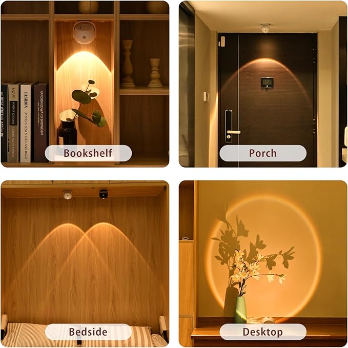 350° Rotatable Motion Sensor Wall Sconce - Wireless Magnetic 3 Color Modes & Stepless Dimming, Rechargeable Battery for Closet/Hallway