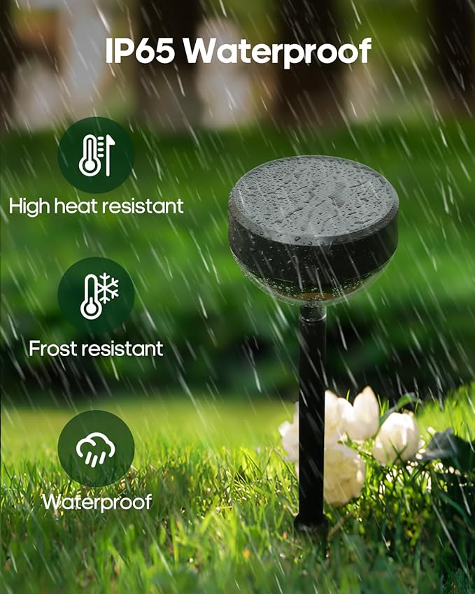 Solar Pathway Lights 8Pack, 1200mAh Solar Garden Lights 2 Themes (Christmas & Flower), Height-Adjustable, Waterproof LED Outdoor Projection Lights for Yard Lawn Backyard Walkway Landscape Decorative