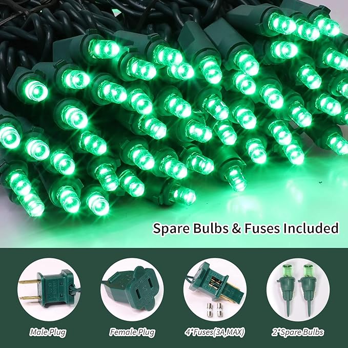LAMPHOME 100 Count St. Patrick's Day Mini String Lights - 21.6FT LED Christmas Lights, Mini led Lights for Indoor Outdoor Home Holiday Party Wedding Independence Day Decoration