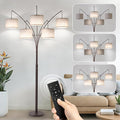 Dimmable Floor Lamp - Arc Floor Lamps for Living Room, 4000LM Super Bright Modern Tall Standing Lamp with Black Shades & Heavy Base, Mid Century Tree Floor Lamp for Bedroom Office