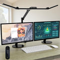 Micomlan Desk Lamp with Clamp, Architect Led Desk Lamp for Home Office with Remote Control, 24W Ultra Bright Auto Dimming Computer Light Adjustable Table Light for Working Workbench (Remote)