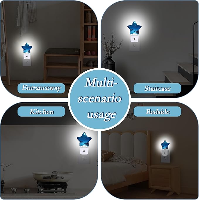 Full Moon Night Light,Sparkling Lake Plug-in Night Light Auto Dusk-to-Dawn Sensor Energy Efficient Led Lamp for Room Decor,Hallway,Kitchen,Bathroom,Plug-in,Decor Desk Lamp Gifts