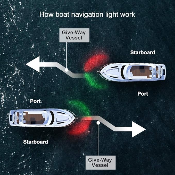 Boat Navigation Light Red and Green LED Marine Navigation Boat Bow Light for Pontoon and Small Boat (Silver)
