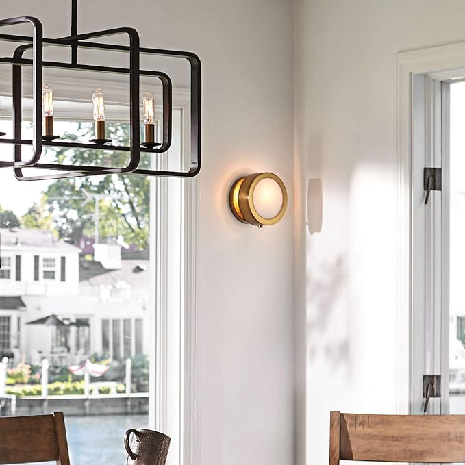 Hinkley Mercer 3650DMG Single Accent Light - Circular Mid-Century Modern Design, Blends Vintage & Glam - Heritage Brass