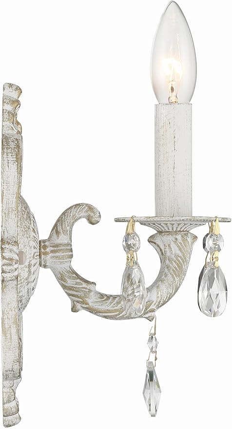 Paris Market 1 Crystal Antique White Sconce