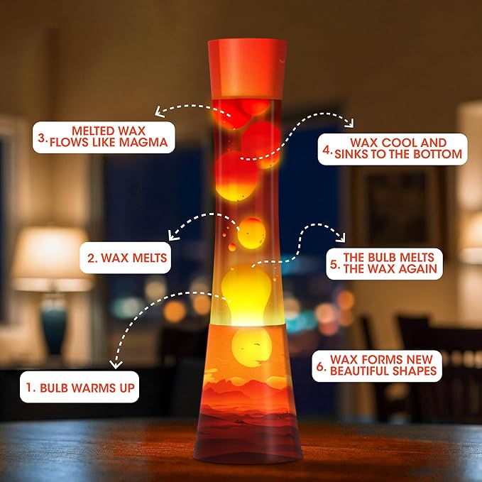 JAMBO 15.5" The Upgraded Motion Lamp, Sunset Decal Motion Light, Beautiful Home Decor, Living Room Bedroom Lamp, Relaxing Nightlight for Teens, Kids & Adults